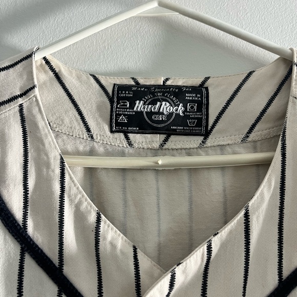 Vintage Hard Rock Cafe Jersey Large Baseball Pinstripe RARE - Picture 5 of 5